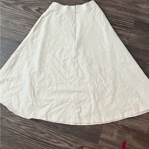 Banana Republic White Formal Midi Skirt